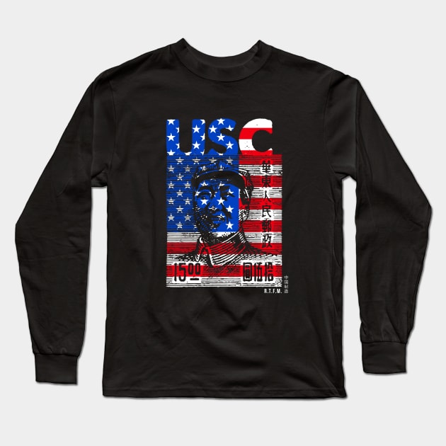 US Patriot Communist RtfM Propaganda Long Sleeve T-Shirt by Pink Chaos